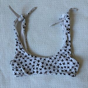 Moana Bikini White Ribbed Reversible X Bikini Top XS